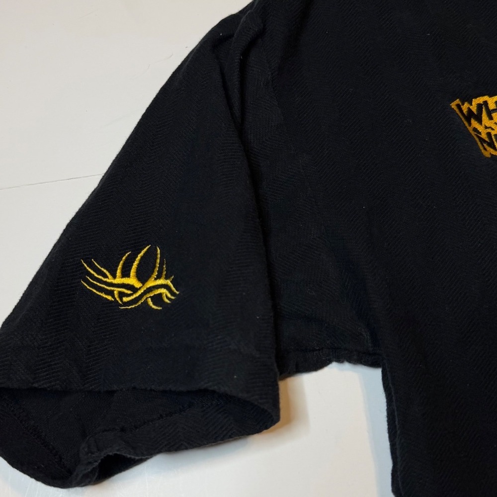 WCW Goldberg Who's Next Henley Shirt Mens Medium Black Vintage 90s Time Out Tee - Picture 4 of 7